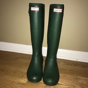 Hunter Womens Green Tall Rain Boots